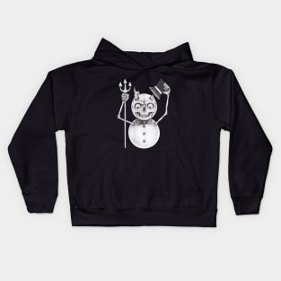 Snowman demon smiley drawing christmas skeleton. Kids Hoodie